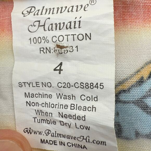 Palmwave Hawaii Kids 4T 100% Cotton Hawaiian Shirt & Shorts Set Made in Hawaii - Picture 6 of 6